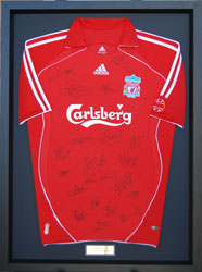 Framed Liverpool team signed shirt